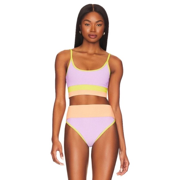 New! Beach Riot Eva purple colorblock bikini top nwot 22687 - Picture 6 of 11